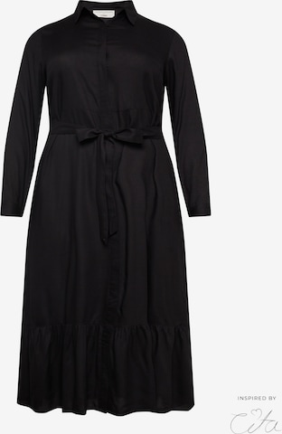 Guido Maria Kretschmer Curvy שמלות חולצה 'Polly' בשחור: מלפנים