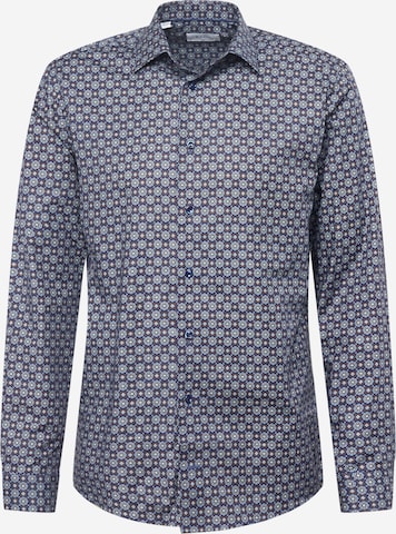 ETON Slim fit Overhemd in Blauw: voorkant