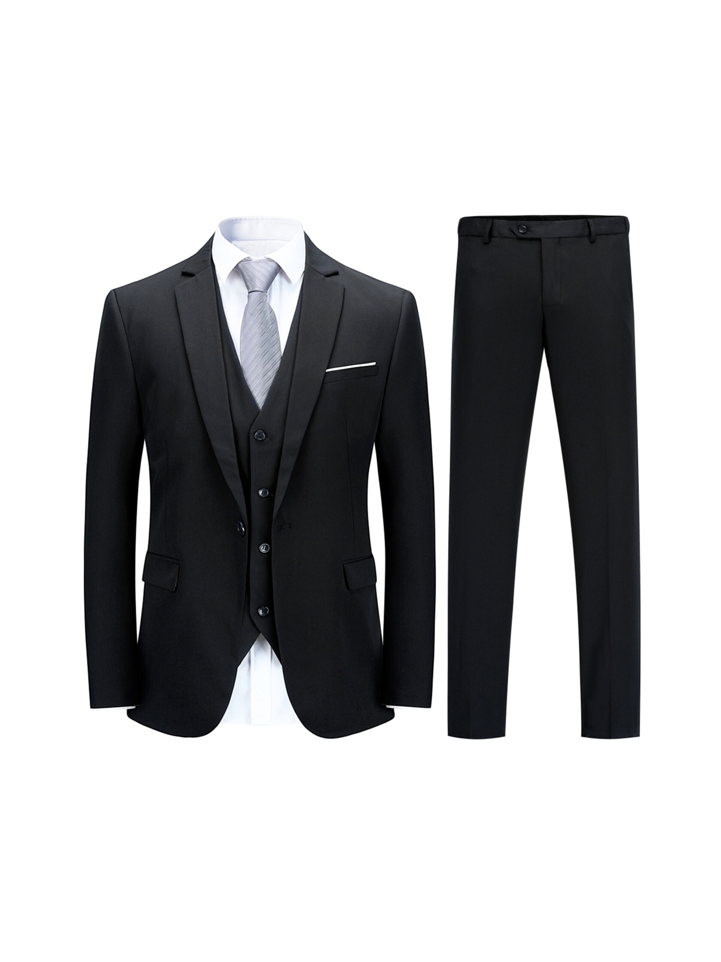 YOUTHUP Slimfit Anzug 'Prim'‌‌‌‌ in Schwarz: Vorderseite