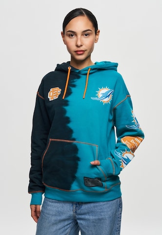 Recovered Kapuzenpullover 'NFL Dolphins Ink Dye Effect On' in Blau