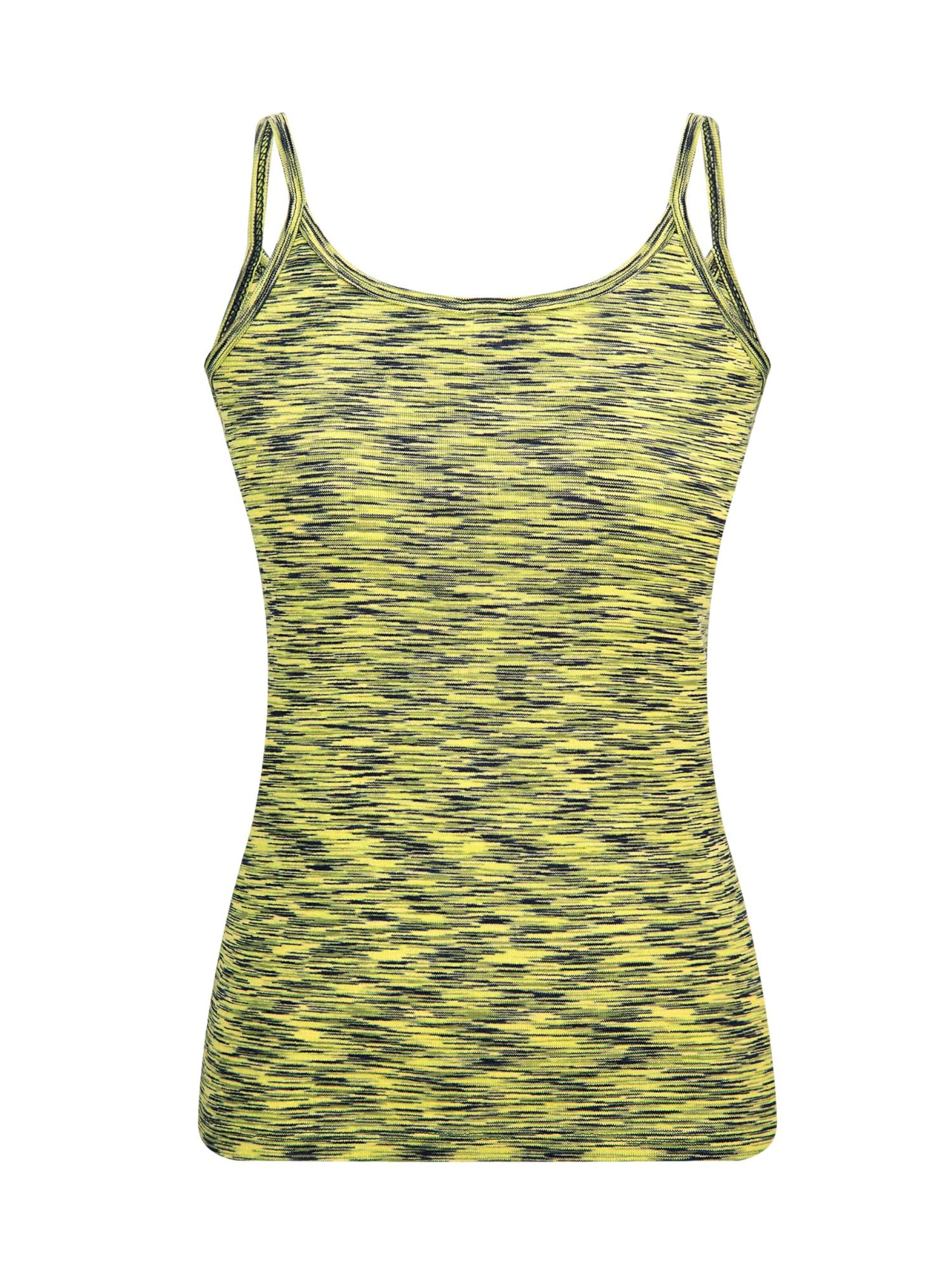 Leela COTTON Top 'Damen Bio-Baumwoll Spaghettiträger' in Yellow: front