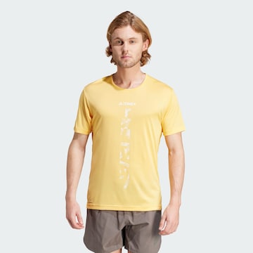 ADIDAS TERREX Performance Shirt 'Agravic' in Yellow: front