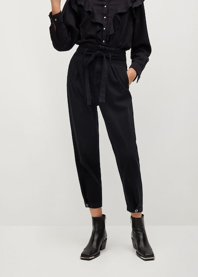 MANGO Pleated Jeans 'Snaps' in Black, View model