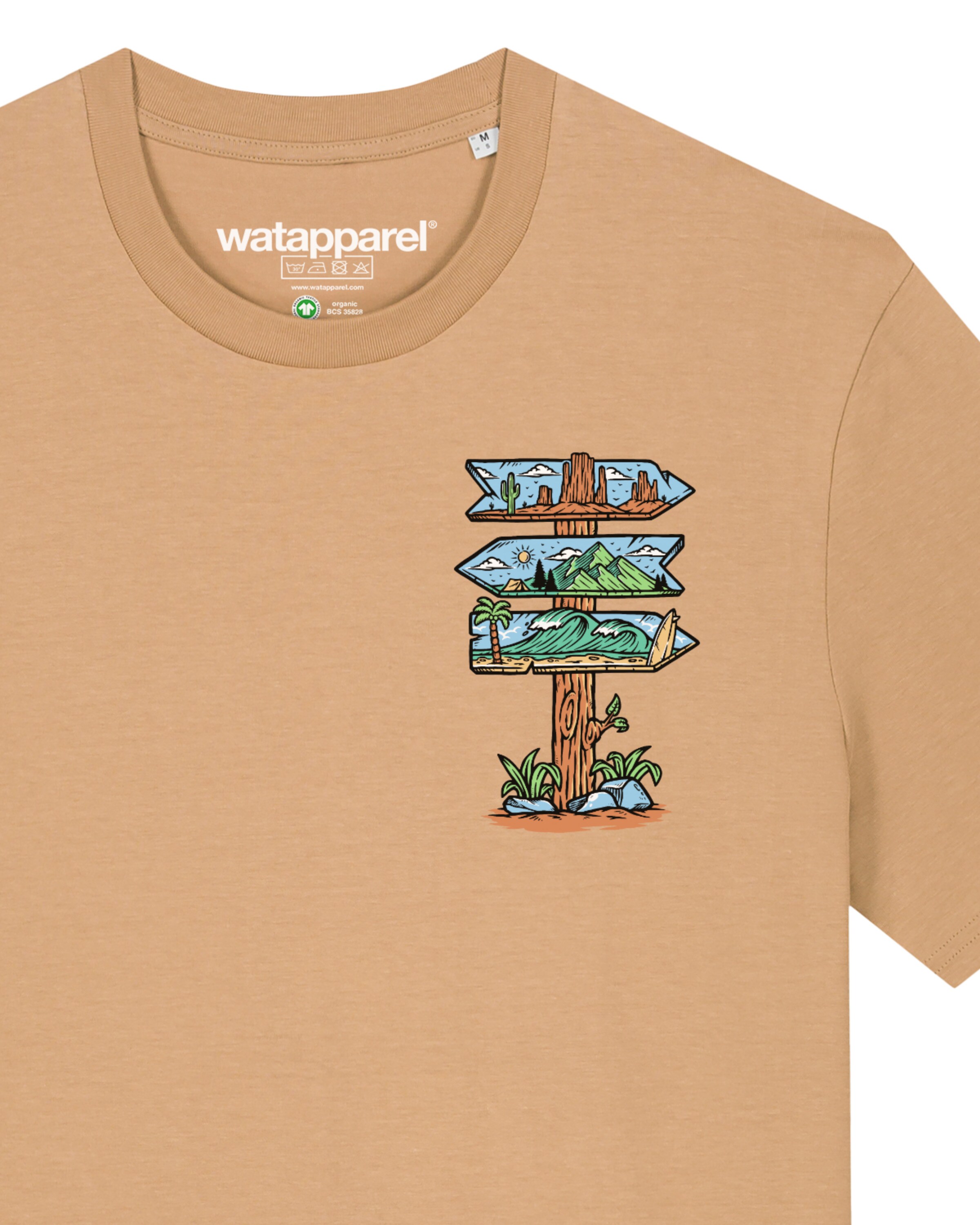 Maglietta 'Adventure is everywhere' di Watapparel in beige