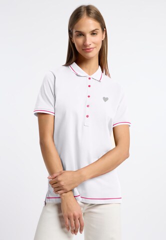 Frieda & Freddies NY Poloshirt in Weiß: Vorderseite