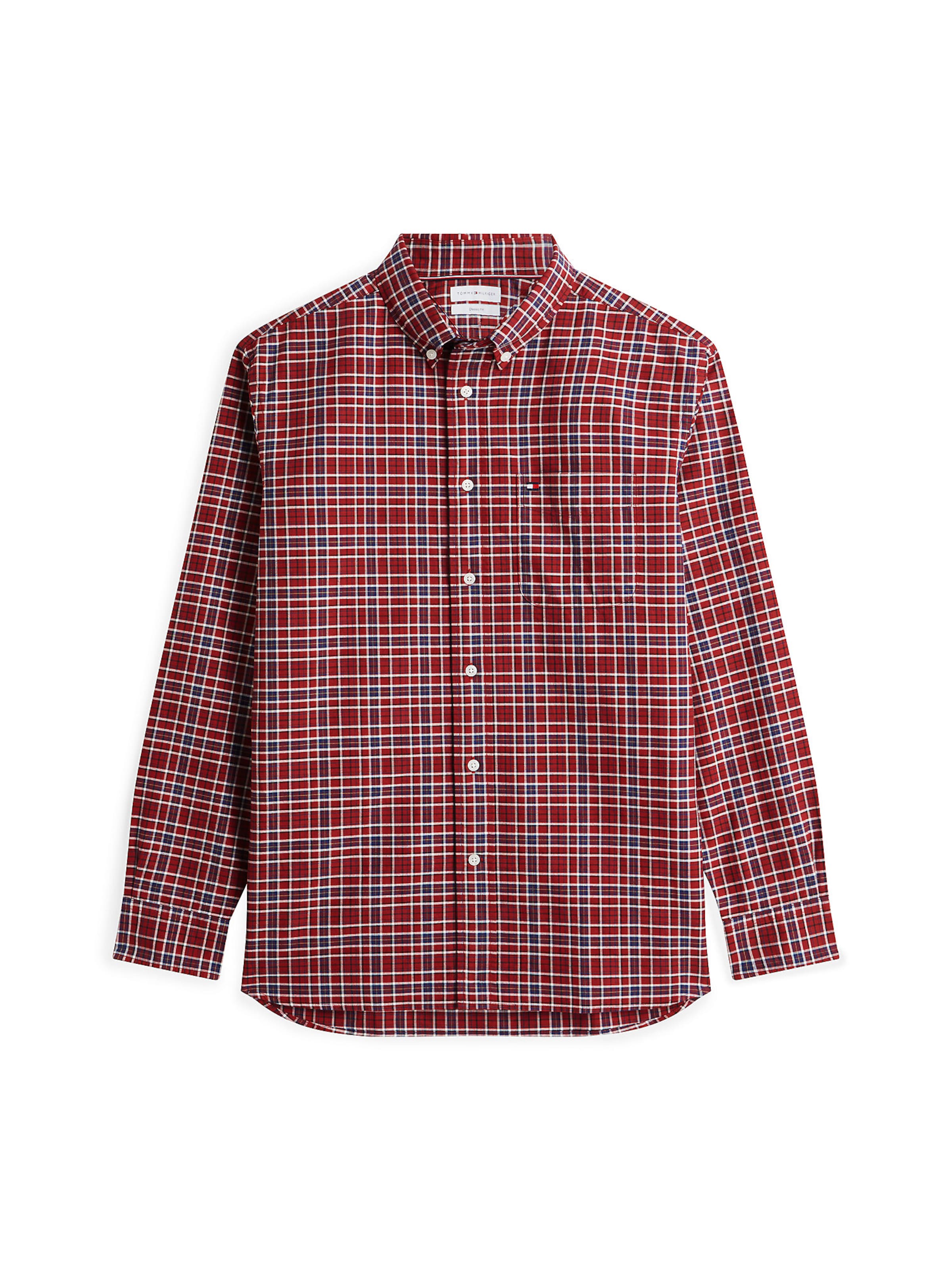 TOMMY HILFIGER Button Up Shirt in Red: front