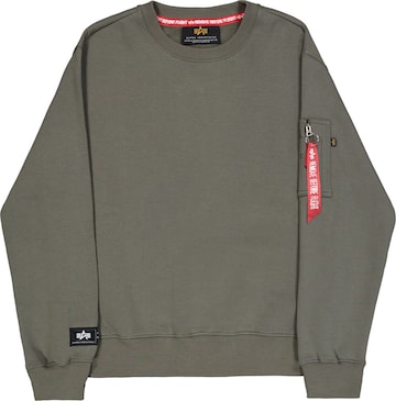 žalia ALPHA INDUSTRIES Megztinis be užsegimo 'Label': priekis