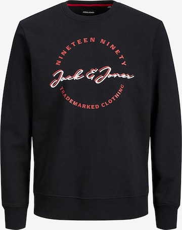 JACK & JONESSweater majica 'Stamp' - crna boja: prednji dio