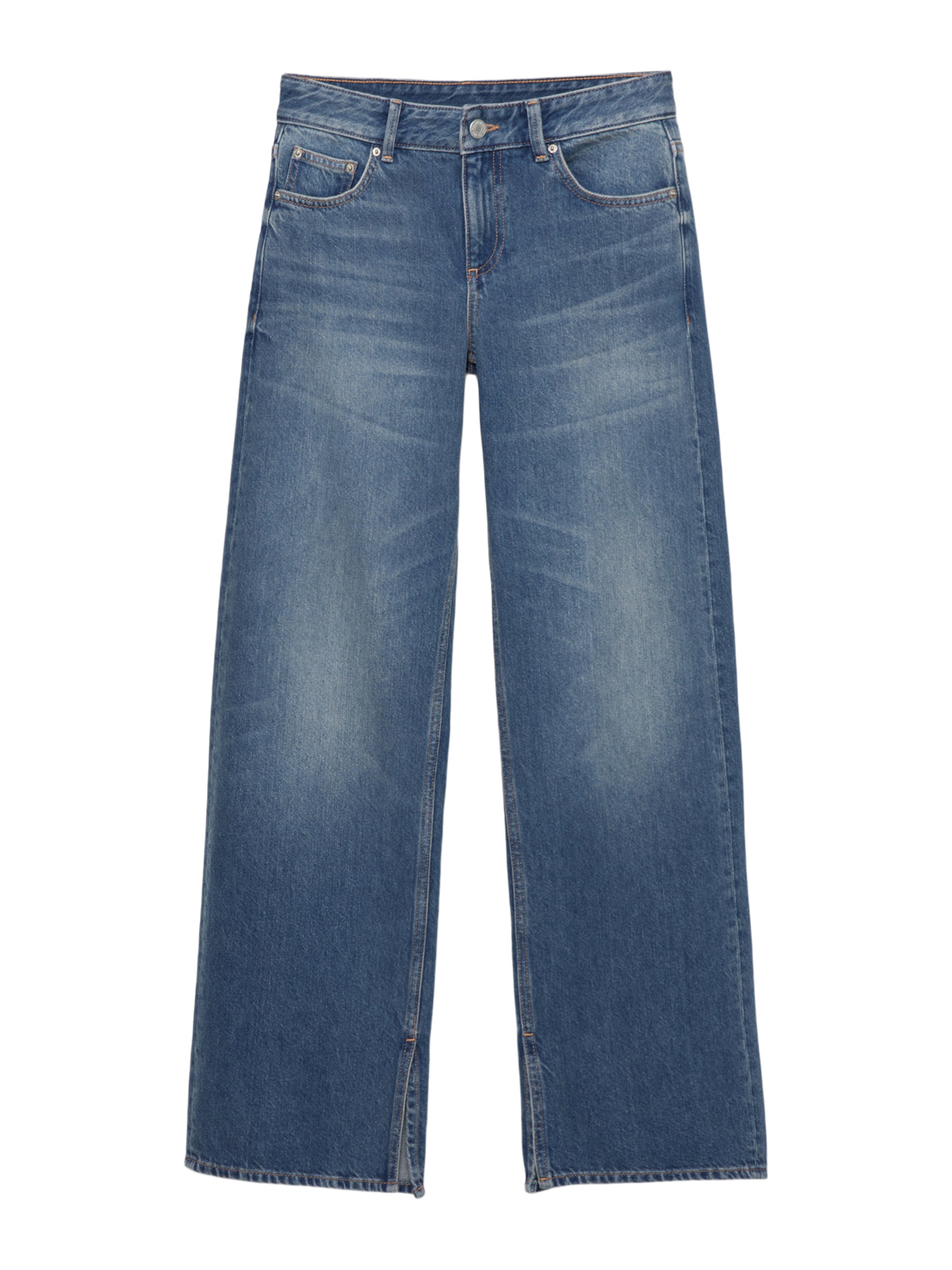 Pull&amp;Bear Широка кройка Дънки в синьо: отпред