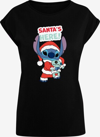 ABSOLUTE CULT Shirt 'Lilo And Stitch - Santa Is Here' in Black: front