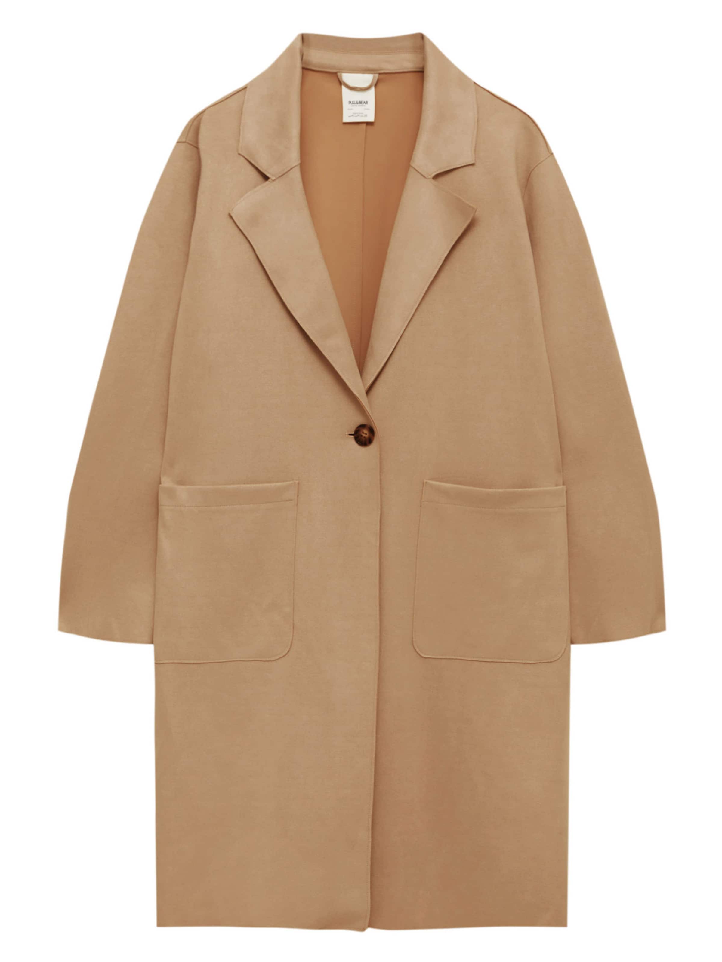 Pull&Bear Prehoden plašč | bež barva: sprednja stran