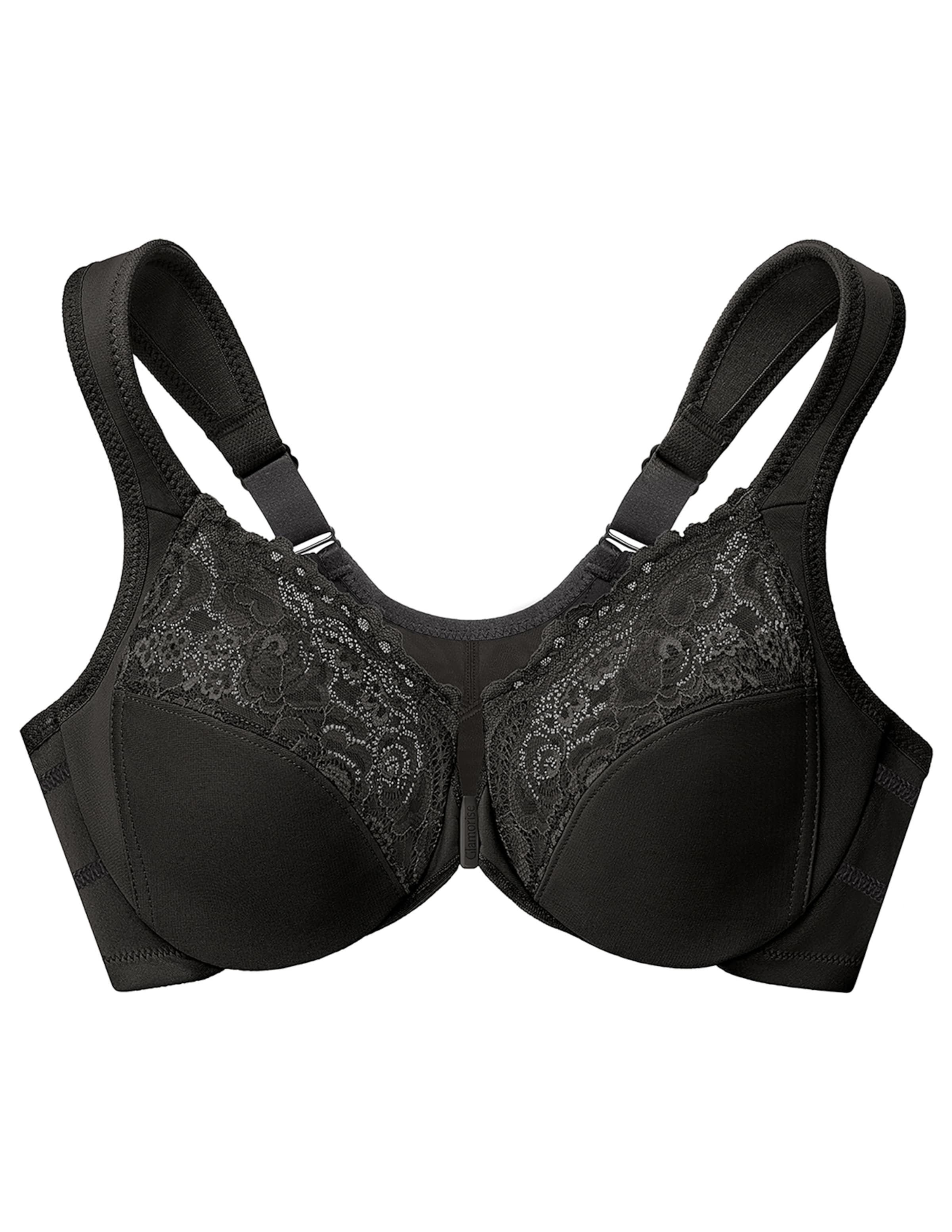 Soutien-gorge minimiseur GLAMORISE en noir : devant