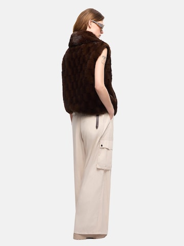 PINKO Bodywarmer 'PINKO GLOSSINIA GILET ASPEN ASPETTO VISONE GILET' in Bruin