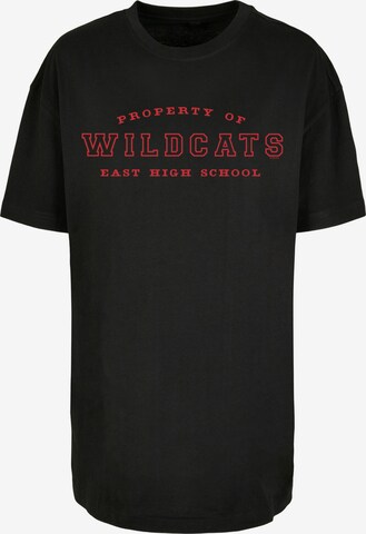 F4NT4STIC Shirt 'Disney High School Musical Property Of Wildcats' in Zwart: voorkant