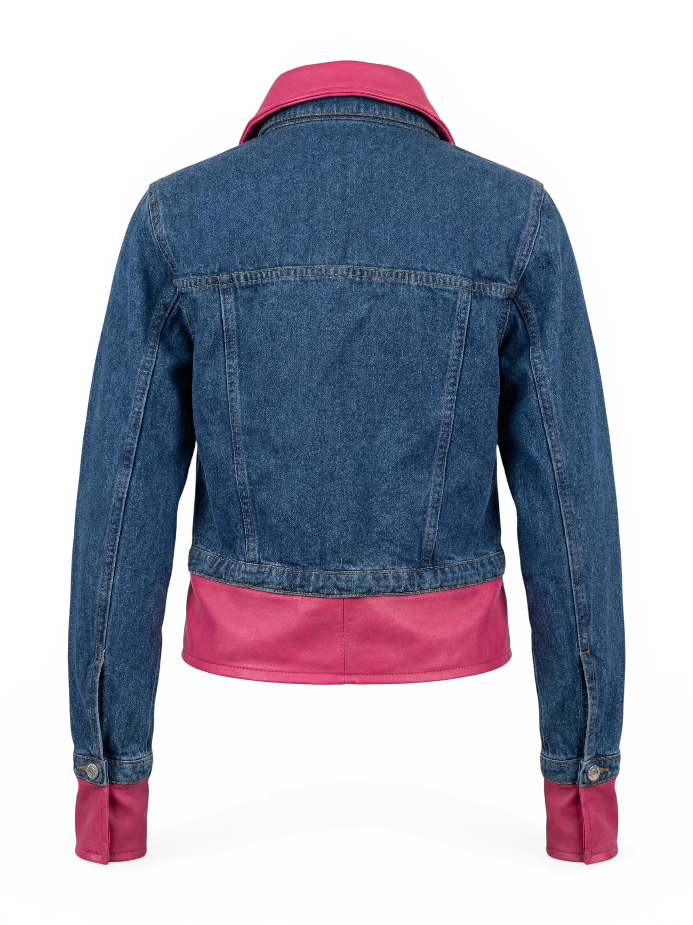 Fenice Übergangsjacke 'Denim Leather signature'‌‌‌‌‌ in Pink