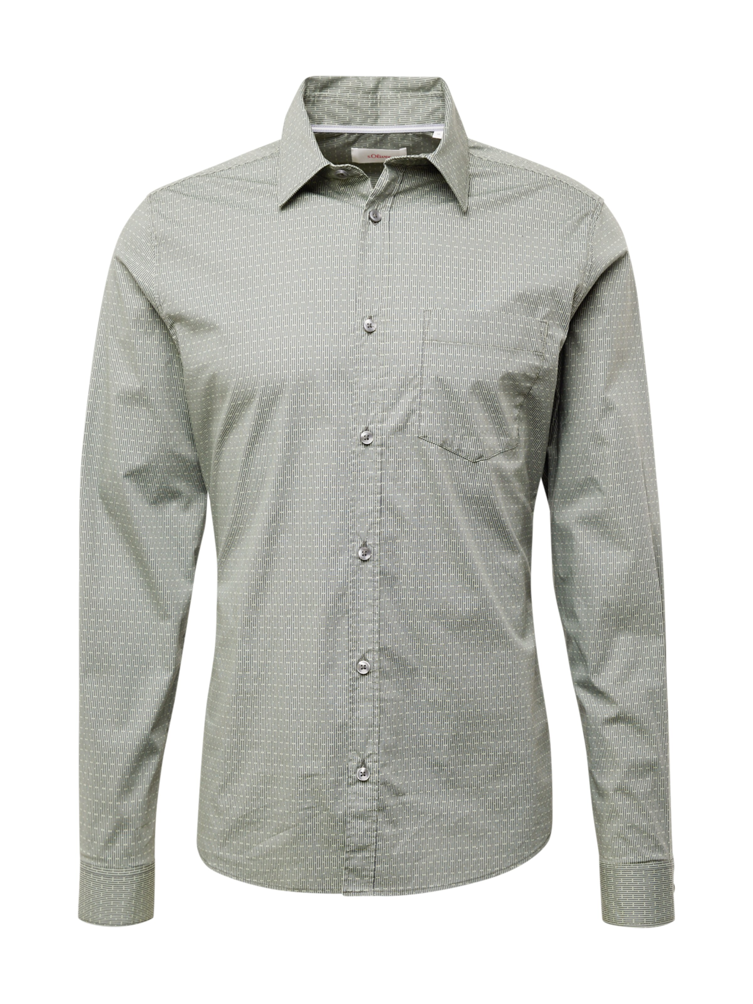 s.Oliver Slim fit Overhemd in Groen: voorkant