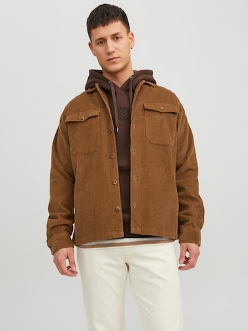 JACK & JONES Comfort fit Overhemd 'Dallas' in Bruin: voorkant