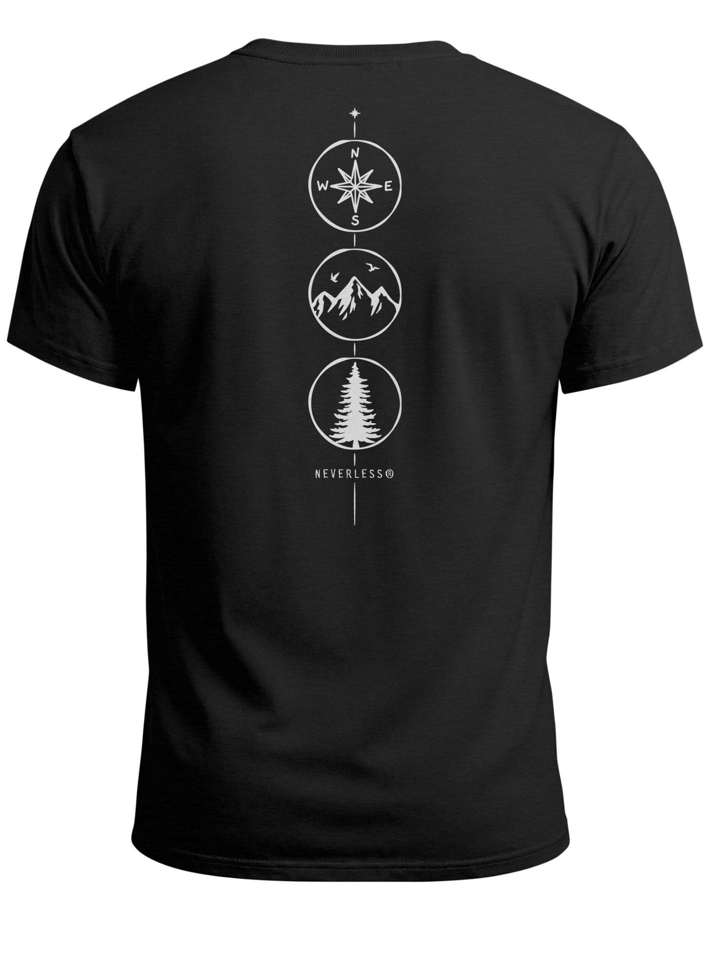 Neverless Shirt 'Kompass Outdoor' in Black