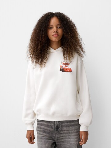 Bershka Sweatshirt in Weiß: Vorderseite