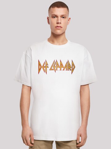 T-Shirt 'Def Leppard' F4NT4STIC en blanc : devant