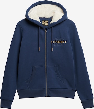 Superdry Sweatvest 'Luxe' in Blauw: voorkant