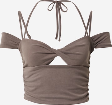 LeGer by Lena GerckeTop 'Mette' - smeđa boja: prednji dio