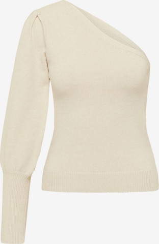 Pullover di faina in beige: frontale