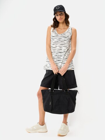 CAMEL ACTIVE Leichtes Baumwoll-Top mit Streifenmuster in Weiß