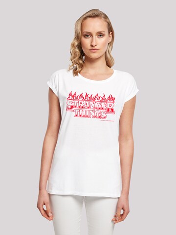 T-shirt 'Stranger Things Flames Netflix TV Series' F4NT4STIC en blanc : devant