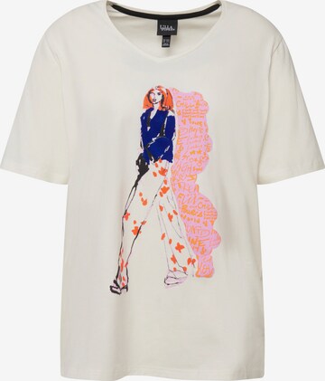 T-shirt Ulla Popken en bleu : devant