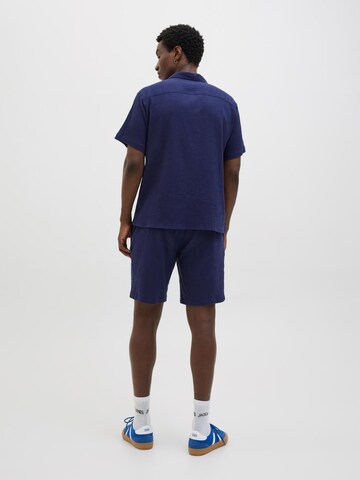 JACK & JONES Comfort fit Button Up Shirt 'JORLuke' in Blue