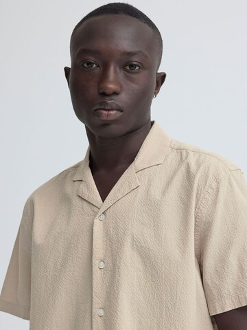 BLEND Comfort fit Button Up Shirt ' BHAvan ' in Beige