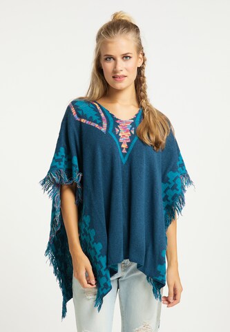 usha FESTIVAL Poncho in Blau: Vorderseite