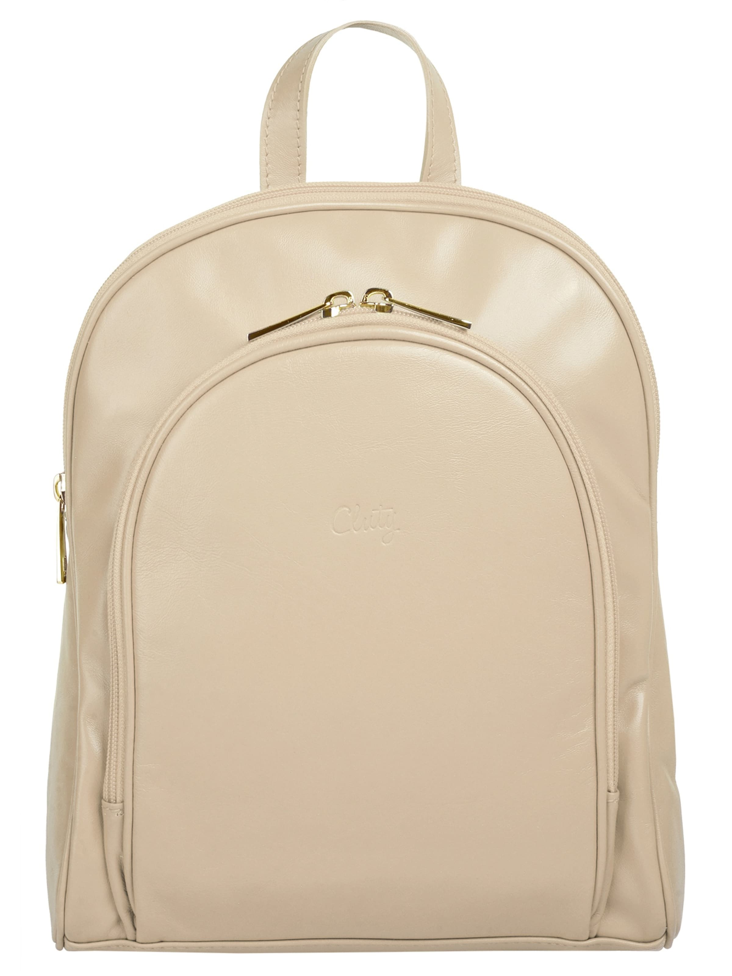 Cluty Backpack in Beige: front