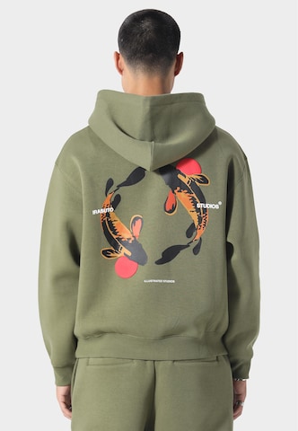Felpa 'Koi' di Irasuto Studios in verde: frontale