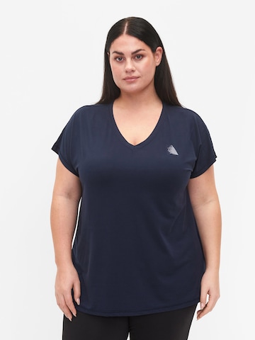 Active by Zizzi Performance Shirt in Blue: front