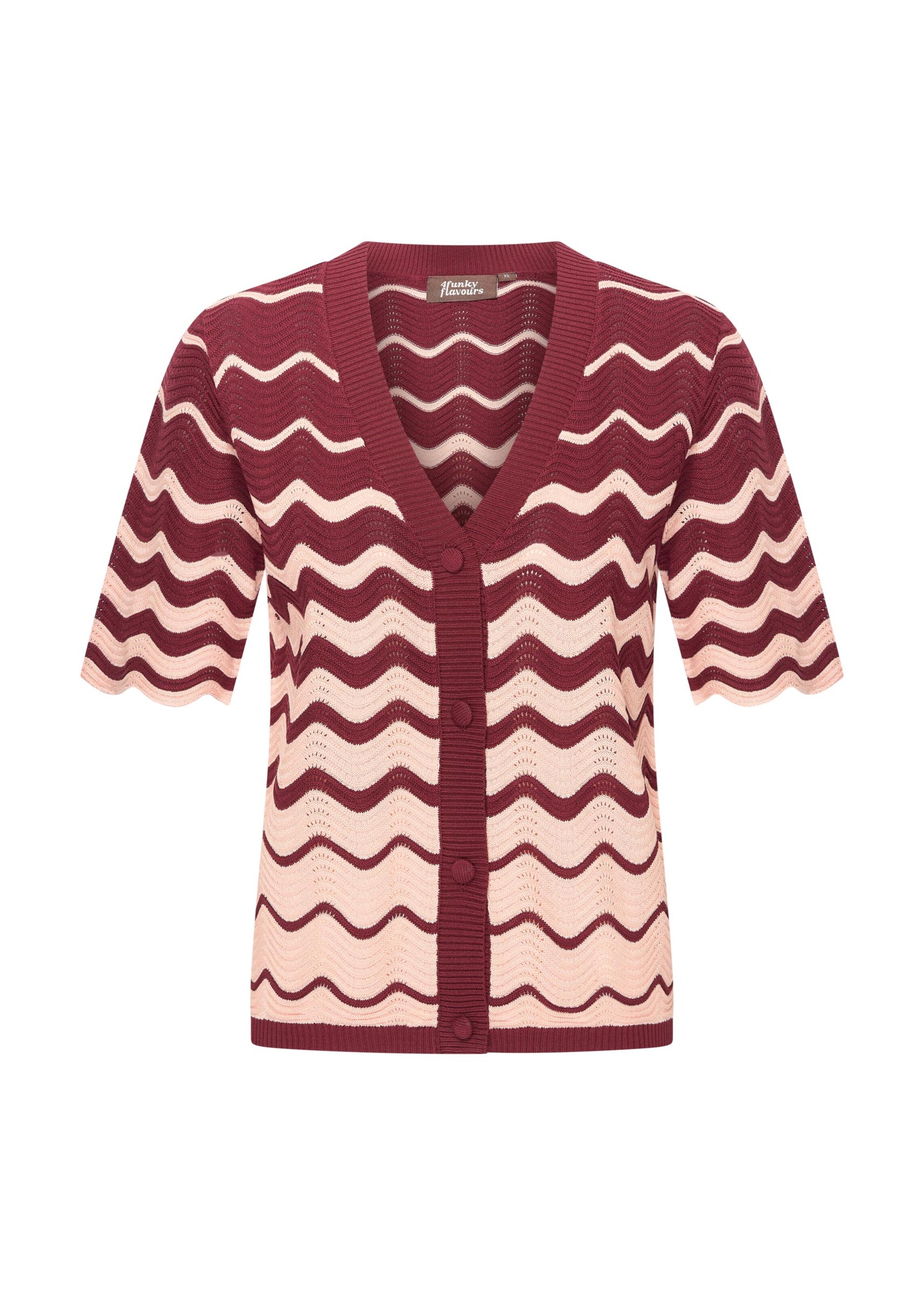 4funkyflavours Knit cardigan 'Gotta Get Funky' in Red: front