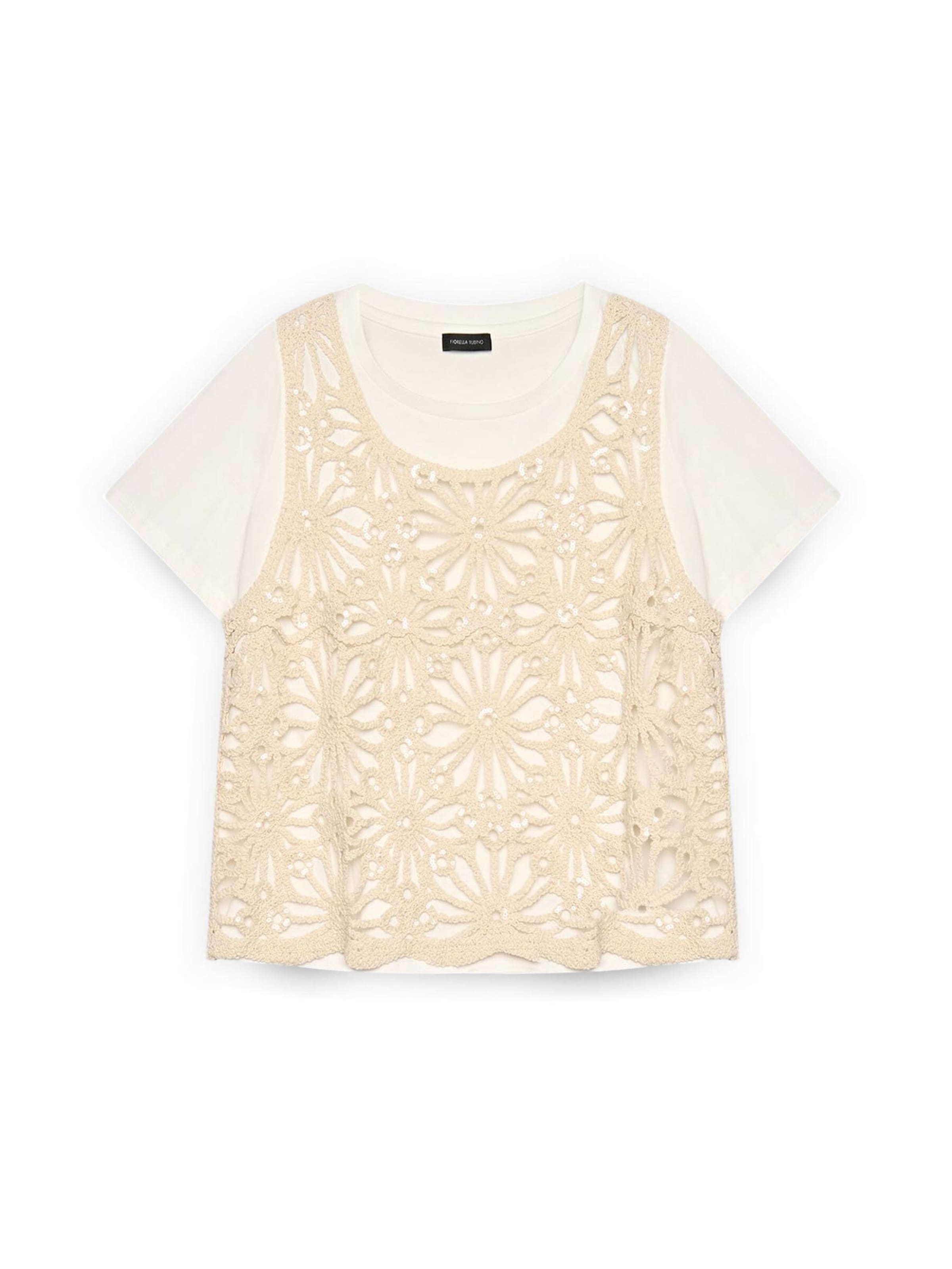 Top di Fiorella Rubino in beige: frontale