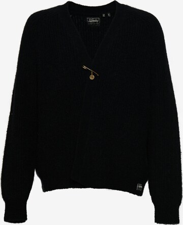 Superdry Knit Cardigan in Black: front