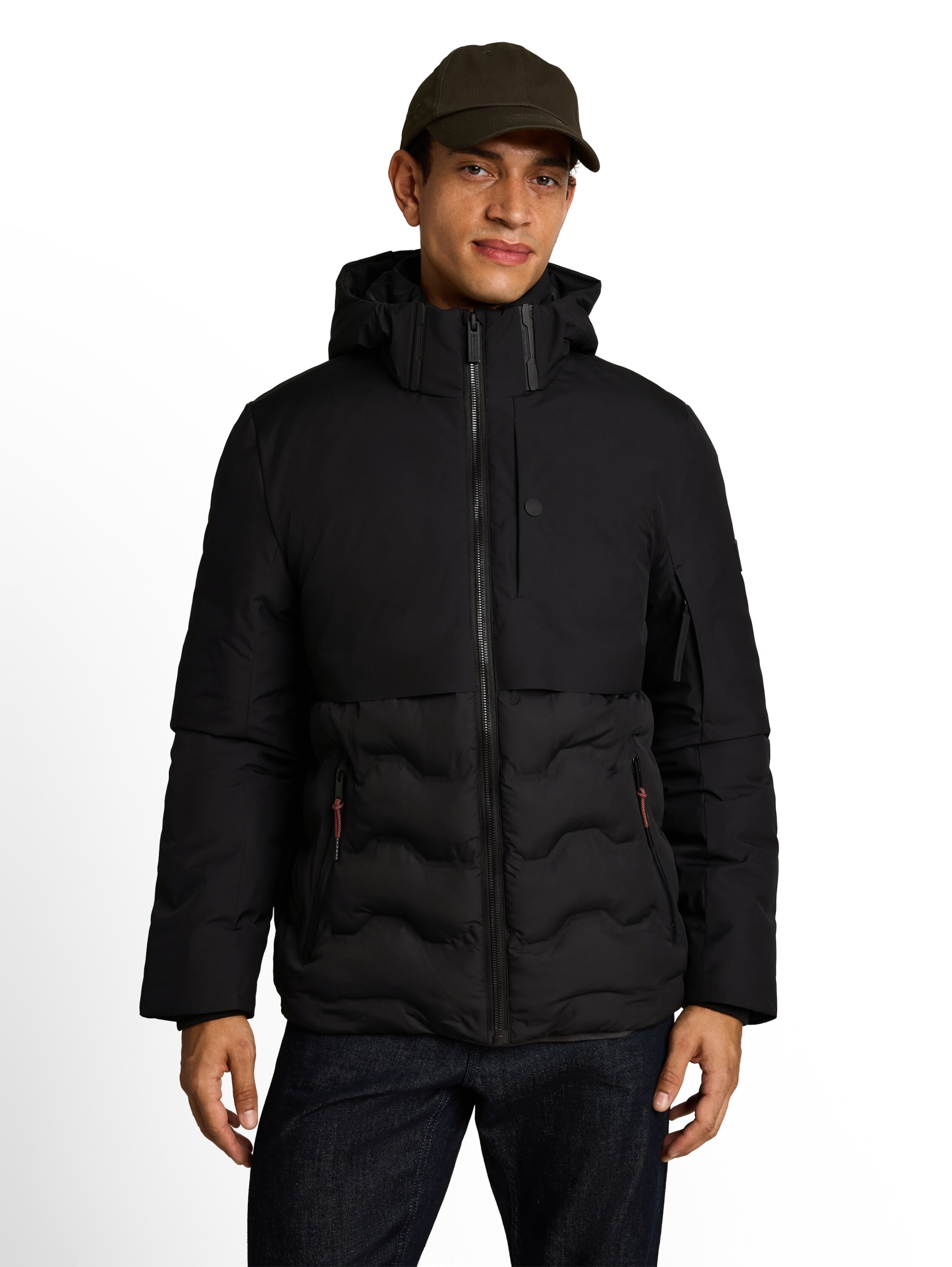 TOM TAILOR - Chaqueta de entretiempo en negro: frente
