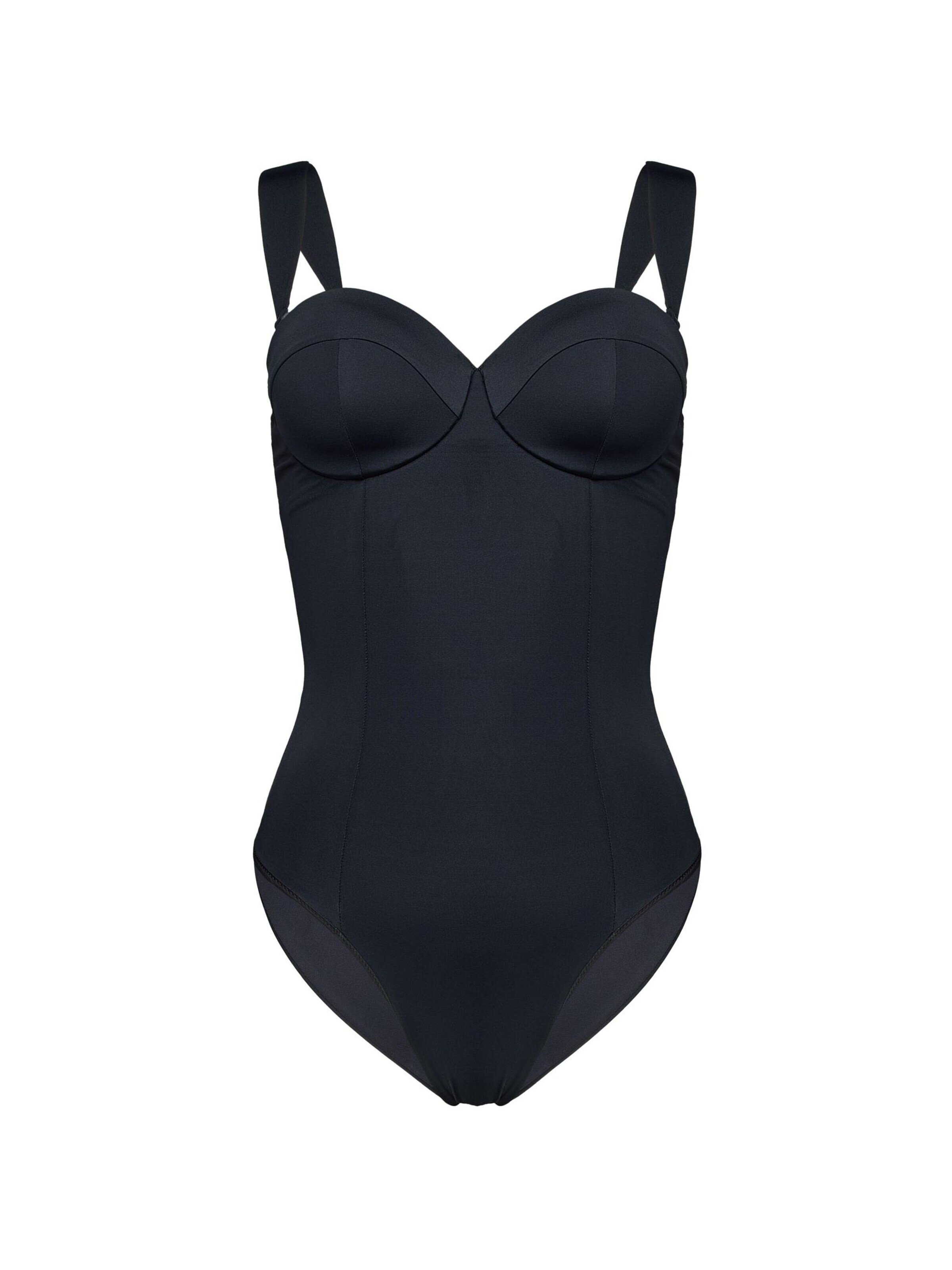 ESOTIQ - Balconet Traje de baño 'Badeanzug GIA, Balconette, mit Bügel, geformte Cups, breite Träger' en negro: frente