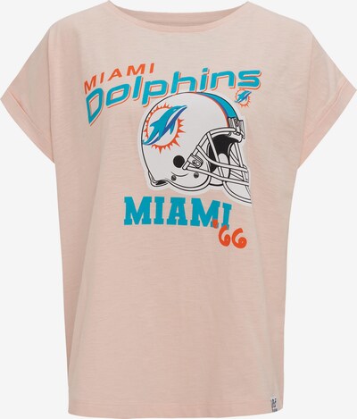 Recovered Shirt 'Miami Dolphins' in azur / pastellpink / schwarz / weiß, Produktansicht
