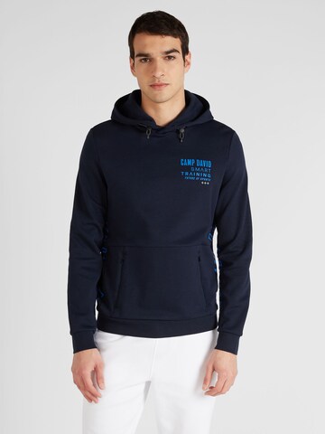 Sweat-shirt CAMP DAVID en bleu : devant