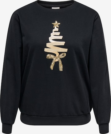 ONLY CarmakomaSweater majica 'CARXMAS SNOW' - crna boja: prednji dio