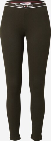 Tommy Jeans Skinny Leggings in Grün: predná strana