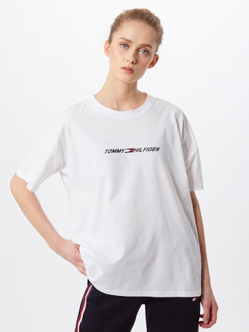 Tricou funcțional de la Tommy Sport pe alb: față