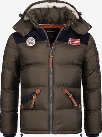 Geographical Norway Winter Jacket in Green: front