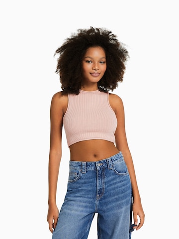 Bershka Knitted top in Pink: front