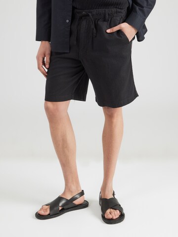 JACK & JONES regular Lærredsbukser 'JPSTJAIDEN' i sort: forside