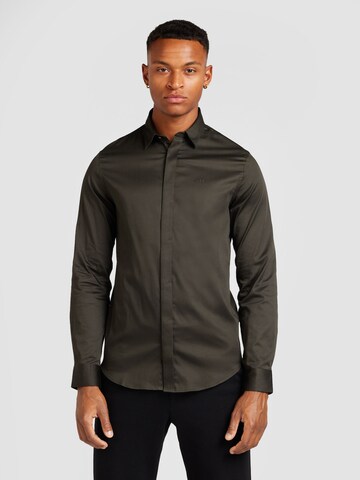 Coupe slim Chemise '8NZCBD ZN10Z' ARMANI EXCHANGE en vert : devant